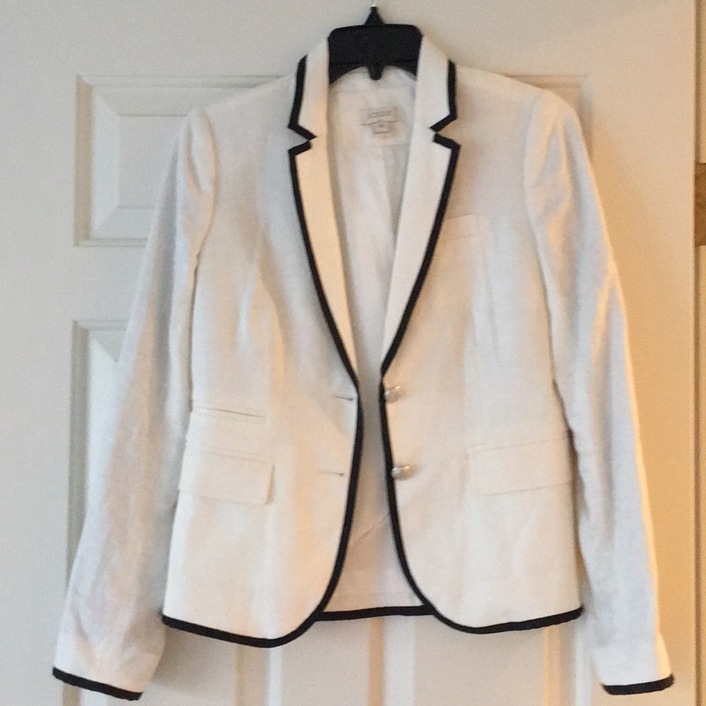 NWOT J crew white linen blazer 00